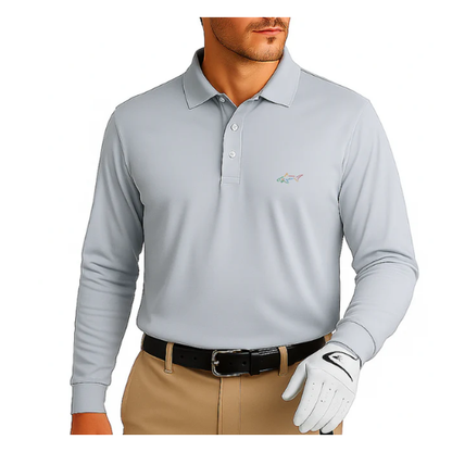 Long Sleeve Solid Pique Golf Polo