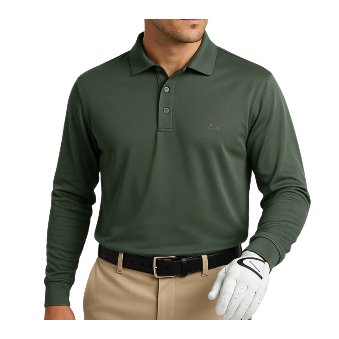 Long Sleeve Solid Pique Golf Polo