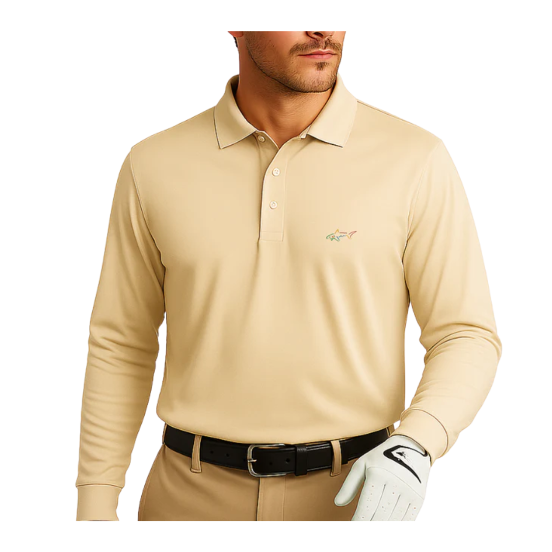 Long Sleeve Solid Pique Golf Polo