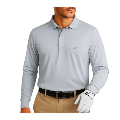Long Sleeve Solid Pique Golf Polo