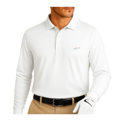 Long Sleeve Solid Pique Golf Polo