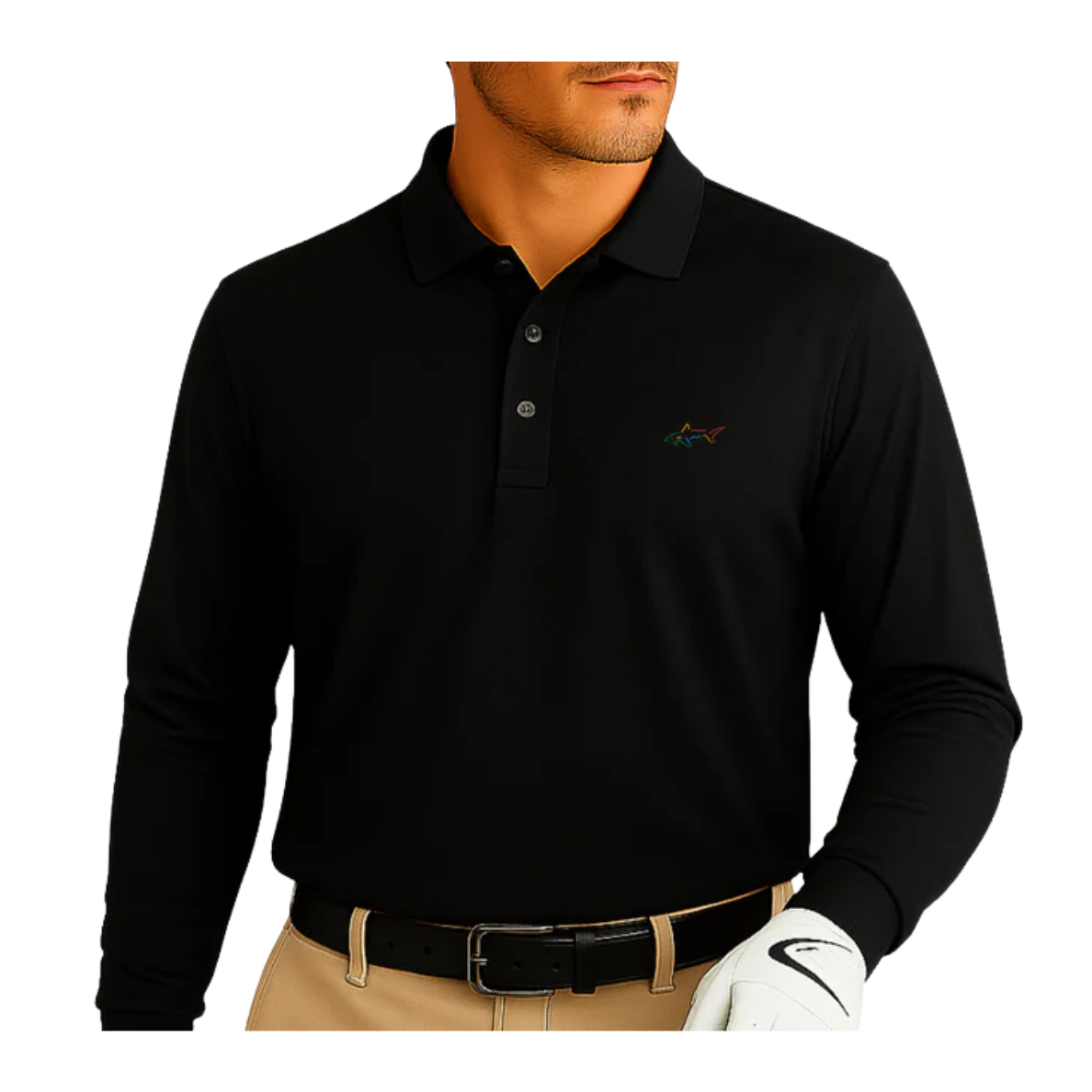 Long Sleeve Solid Pique Golf Polo