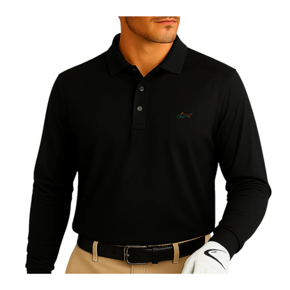 Long Sleeve Solid Pique Golf Polo