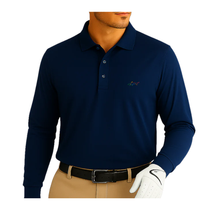 Long Sleeve Solid Pique Golf Polo