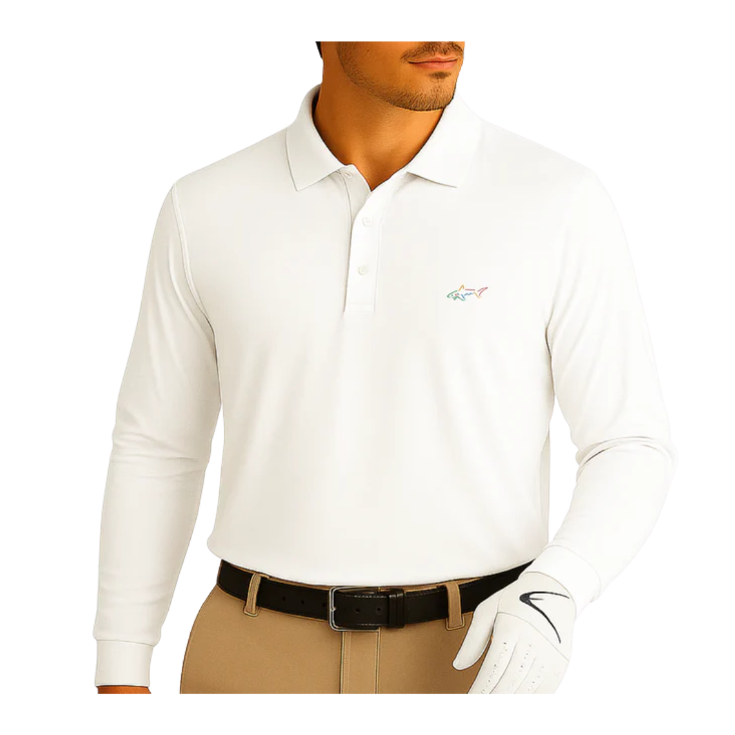 Long Sleeve Solid Pique Golf Polo