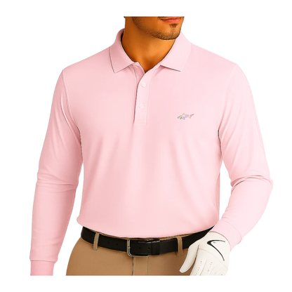 Long Sleeve Solid Pique Golf Polo