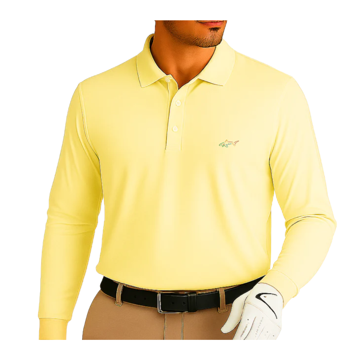 Long Sleeve Solid Pique Golf Polo