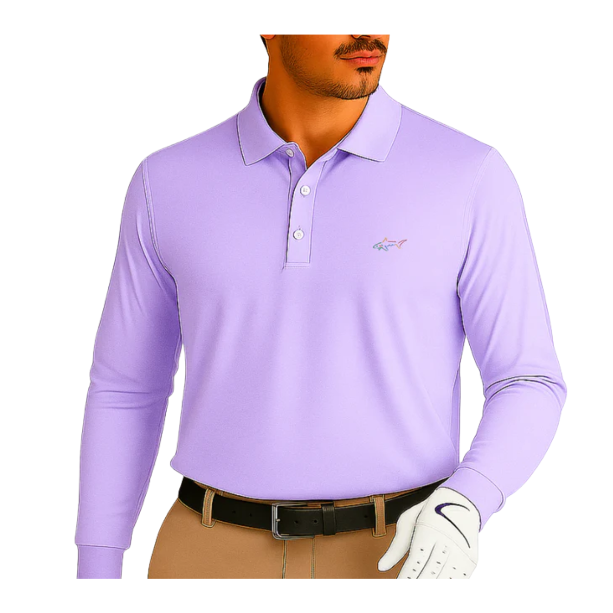 Long Sleeve Solid Pique Golf Polo