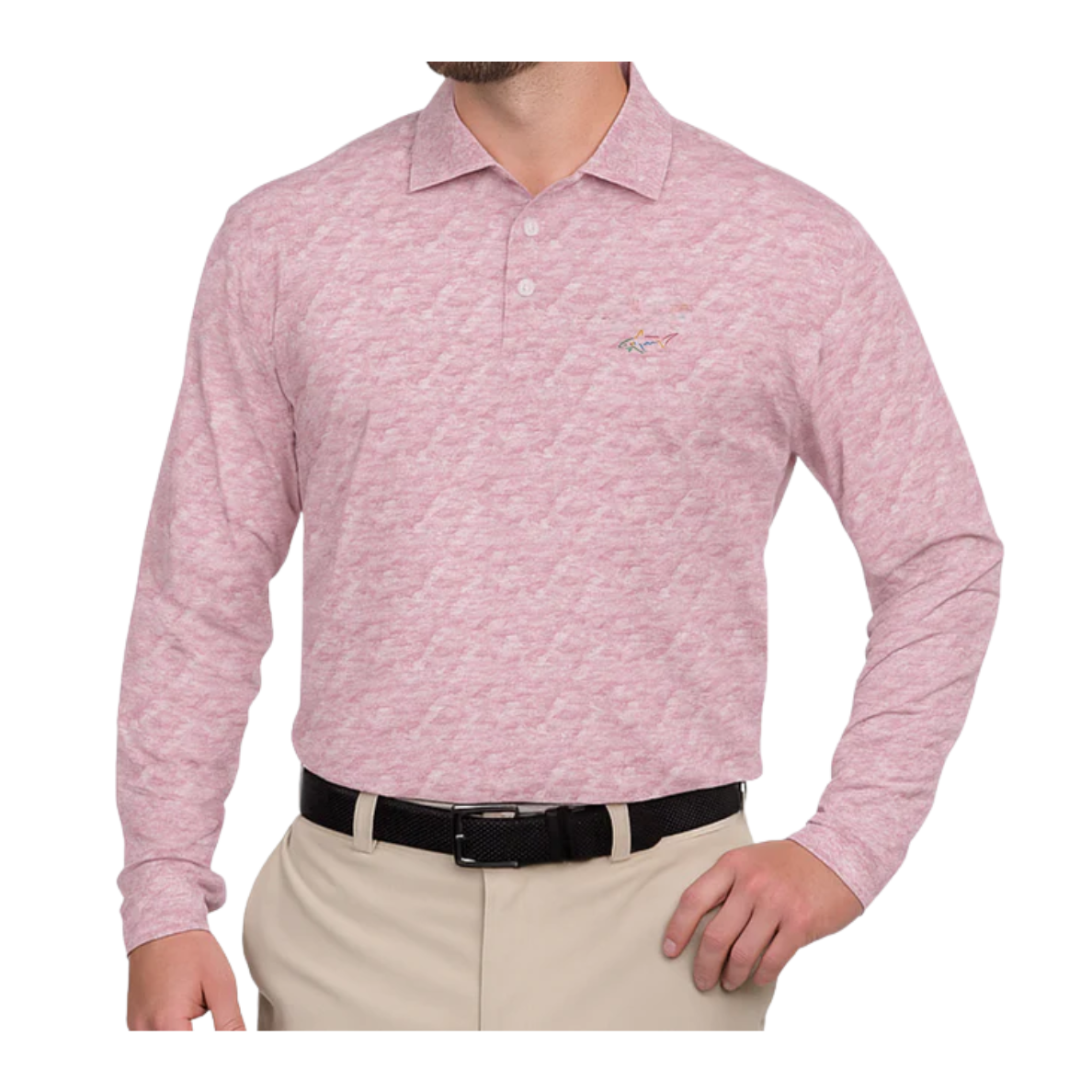Men's Stretchable Printed Full Sleeve Golf Polo