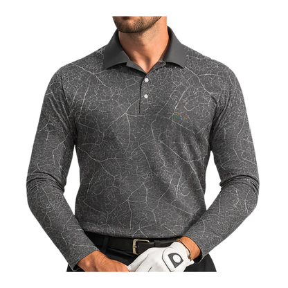 Men's Stretchable Printed Full Sleeve Golf Polo