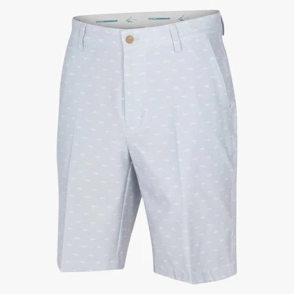 Greg Norman Men's ML75 Hybrid Shark Print Golf Shorts - Shark Grey