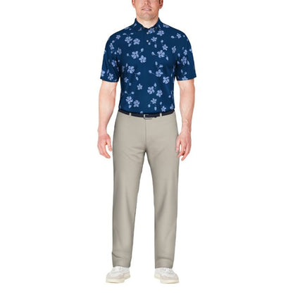 Ben Hogan Men's All Over Floral Print Golf Polo T-shirt - Estate Blue