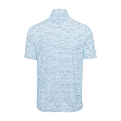 Greg Norman Men's ML75 Graffiti Fin Stripe Mesh Golf Polo T-Shirt - Coastline