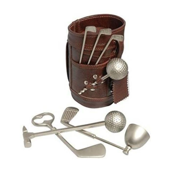 Leather Golf Bar Tool set