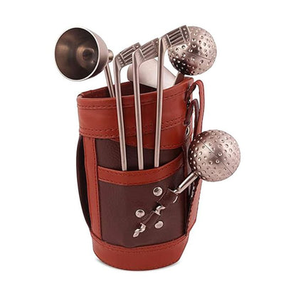 Leather Golf Bar Tool set