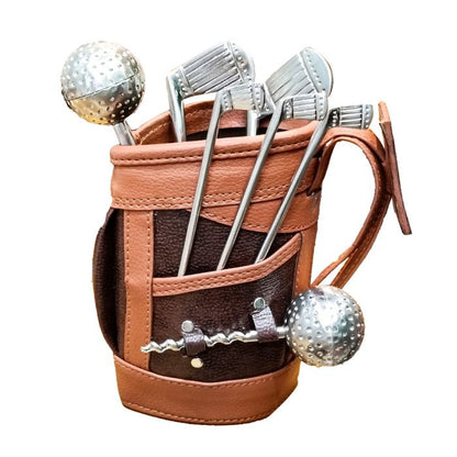Leather Golf Bar Tool set