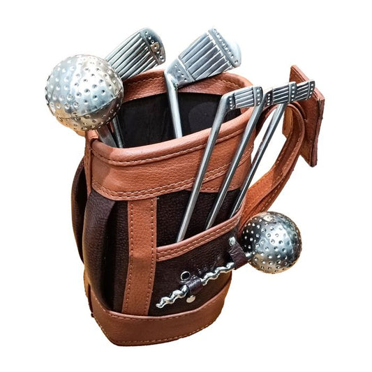 Leather Golf Bar Tool set