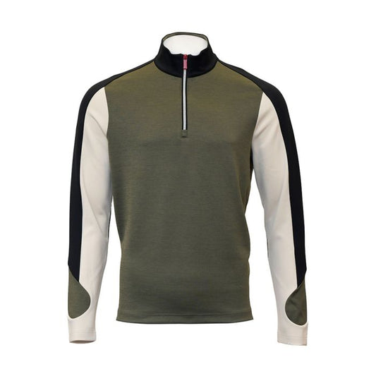Jack Nicklaus Men's Color Block 1/4 Zip Pullover - Virtual Olive
