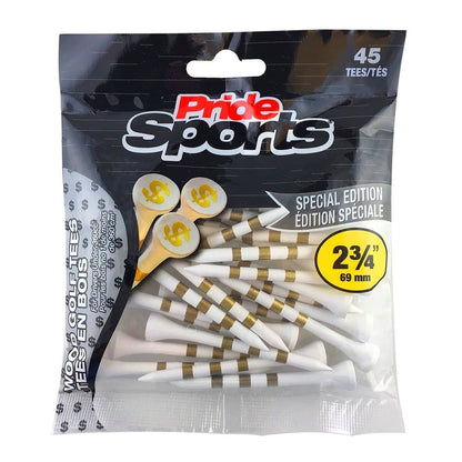 Pride Sports Dollar Icon Wooden Tees – 69 mm (2-3/4") – 45 Count