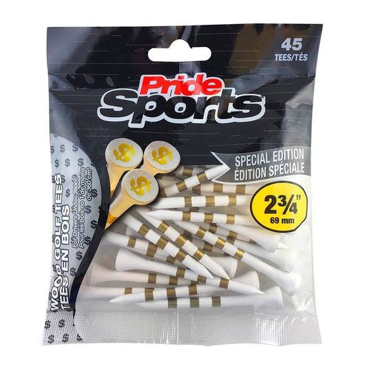 Pride Sports Dollar Icon Wooden Tees – 69 mm (2-3/4") – 45 Count