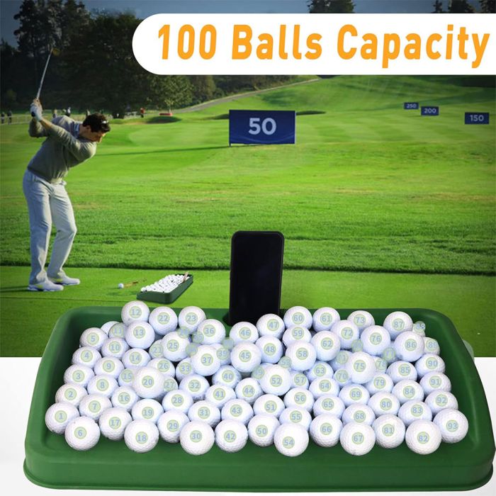 High Impact Driving Range Rubber Golf Ball Tray with Phone Holder