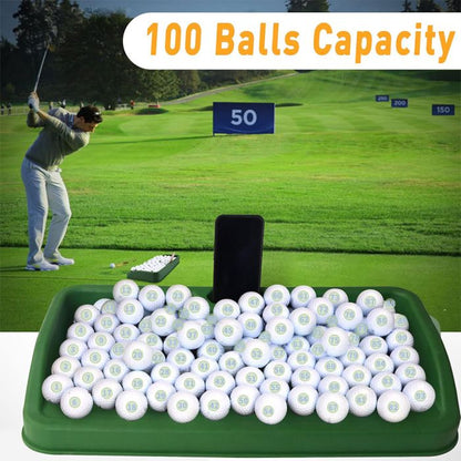 High Impact Driving Range Rubber Golf Ball Tray with Phone Holder