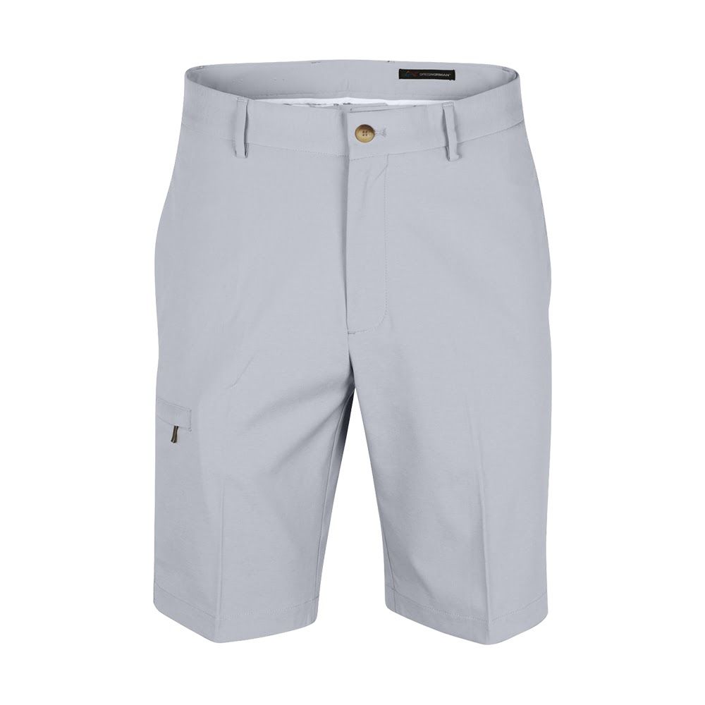 Greg Norman Men's Limited Edition Tech Cargo Golf Shorts - Silver