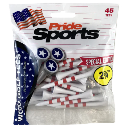 Pride Sports Stars and Stripes Wooden Tees - 45 pcs pack